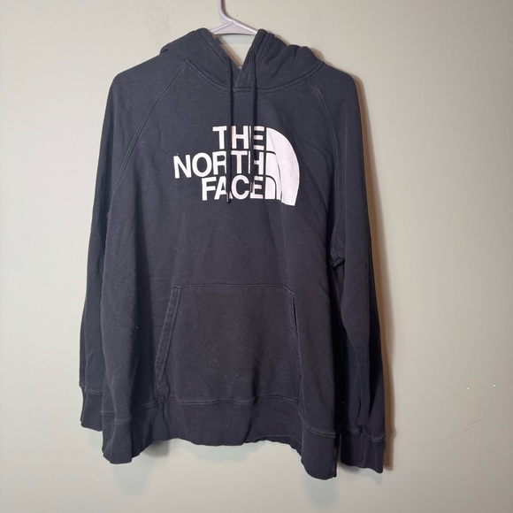 The North Face Women’s Black Hooded Sweatshirt White Lettering Size XL - Picture 1 of 5